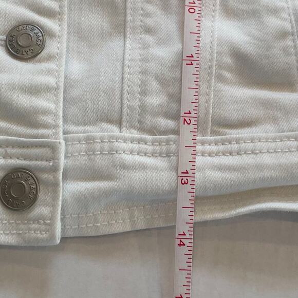 Cat & Jack Girl's Cotton Blend White Denim/Jean Jacket Snap Button Closure, 6 - Picture 11 of 12
